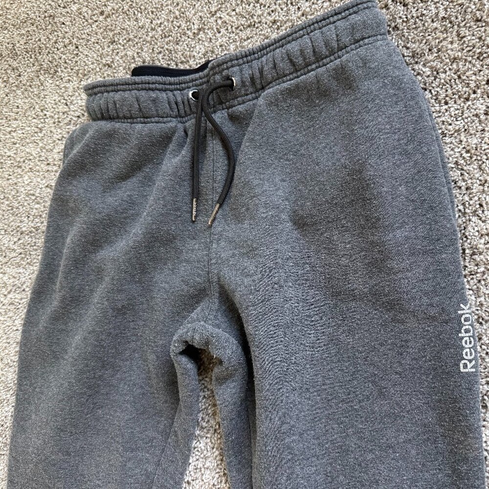 Gray Soft Sweatpants Adult Size Small Reebok Mens Fitted Charcoal Joggers